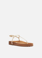 SANDÁLIA PAPETE BRANCA FLATFORM TIRAS SLIM A 13199 0005 0011 AREZZO